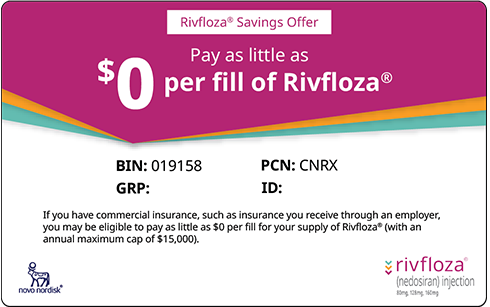 Rivfloza™ Savings Card